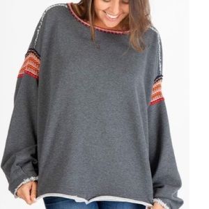 boho trim sweatshirt from natural life
